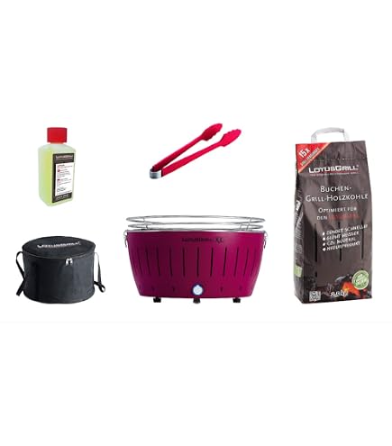 LotusGrill S Barbecue Compact Bleu Profond - Sans Fumée, USB Ou Batterie, Idéal Camping, Randonnée Et Bateau