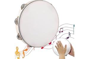 Norhogo Hand Held Tambourine Drum, tambourine, tambourines for adults professional, mini tambourine, tambourine bells, Musical Instruments for Church KTV Party Educational, tambourine 8 inch