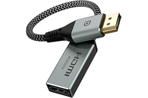 VCELINK 4K Displayport to HDMI Adapter, 1080P@120Hz Uni-Directional DP Male to HDMI Female Converter, Compatible with Computer, Monitor, TV, Projector
