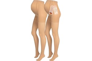 Herzmutter Umstandsstrumpfhose 50DEN OekoTex100 Halb-Transparent - Matt-Soft Schwangerschaftsstrumpfhose - Beige-Schwarz - 1800