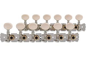 Gewa 545510 Meccanica Chitarra Acustica 12 Corde, Bottoni in Plastica Color Crema