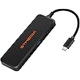 GT MEDIA USB-C Hub Adapter with 100W PD Charging Port, 4K HDMI, Type-C 6-Ports Data Transfer hub with SD/TF Card Reader Black
