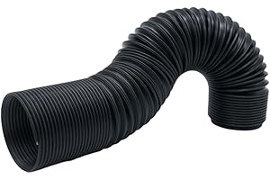 Dickly Tubo flessibile di aspirazione dell'aria per auto, tubo di aspirazione estensibile, tubo di aspirazione della presa d'aria per accessori per auto per, Nero diametro 50 mm