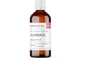 ‎WESENTLICH. wesentlich. Jojobaöl kaltgepresst 100ml | nativ - 100% reines Jojobaöl | vegan | Haut - Haare - Bart und Kopfhaut | Gesicht und Nägel | Naturreines Gesichtsöl und Körperöl