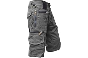 MJGkhiy Pantaloncini Cargo Uomo Lavoro Estivi Pantaloncini Tattici con Multi-Tasca Eleganti Pantaloni da Lavoro Corti Taglie Forti Bermuda Cargo Uomo Militari Baggy Cargo Shorts