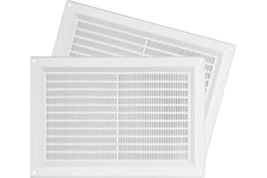 Repa Market 2-Pack 10'' x 7'' Inch / 250 x 170 mm Plastic White Vent Cover - Rectangular Wall Duct Grille - Air Vent Louver - Protective Screen Mesh - HVAC Ventilation, Exhaust, Air Intake Grill