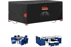 Kovshuiwe Housse de protection pour meubles de jardin - 170 x 110 x 74 cm - Imperméable, coupe-vent, résistante aux UV - 420D - Heavy Duty - Coupe-vent - Bâche de protection pour meubles de jardin