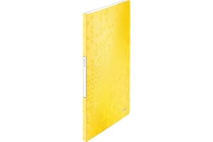 Leitz – Porte-Vues A4, 20 Pochettes Transparentes, 40 Vues, Organisation et Présentation de Documents, Couverture Souple Polypropylène Durable, Usage Bureau Maison École, Jaune WOW, 46320023