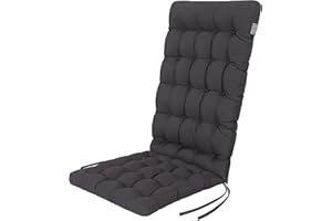 ‎HAVE A SEAT LIVING HAVE A SEAT Living - High-Backed Chair Cushion (Pack of 1) - Seat Cushion Garden Chair - Comfortable, Weatherproof, Washable up to 95°C, Orthopaedic - Made in Germany (1 Piece - 120 x 48 cm,