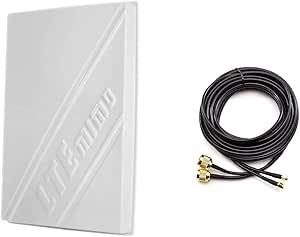 Multi-Band LTE / 4G Antenne für 800/1800/2600 MHz - Richtantenne mit bis zu 14dBi Leistungsgewinn, inklusive 10m TWIN-Kabel mit SMA Stecker, passend zu Telekom Speedport LTE / LTE II, Speedbox LTE / LTE II / LTE III, Vodafone Easybox 904 LTE / B1000 / B2000, O2 LTE Router, FritzBox LTE- Router, Huawei B390 / B593 / B890 / E5186, D-Link DWR-921, Teltonika RUT550