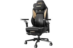 AutoFull M6 Ultra Gaming Chair with Massage & Dynamic Lumbar Support, Ergonomic Office Chair with Auto Cooling & Heating, 6D Adjustable Armrests & 3D Neck Pillow, Black