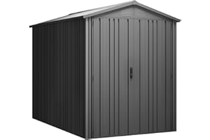 HOGGAR BY OKORU Hoggar - Abri de Jardin métal Pioneer Y50 – Structure autoportante - Portes renforcées - Serrure avec clé Incluse - Piliers en V - Plafond Robuste - Cabane extérieur 168x256x200cm – 4,30m2