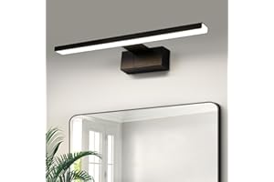 ‎HOMEFIRE Homefire Spiegellampe LED Spiegelleuchte Bad - 40CM Badezimmer Schwarz Badlampe Wand Wasserdicht IP44 Wandlampe Modern Neutralweiß 4000K Weiß Wandleuchte für Keller Küche Badschrank