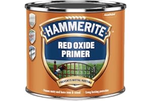 Hammerite Primer - Red Oxide. Metal Primer for Garden Furniture, Radiator and Fence Paint. Rust Inhibitor and Rust Treatment for Metal, Interior and Exterior Use - 250ml
