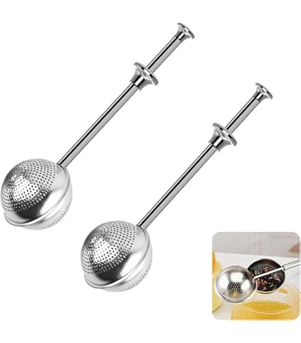 2 Stück Teesieb Aus Edelstahl - Mit Teleskopgriff Für Losen Tee & Gewürze