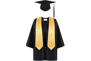 HHSBEAUTY Graduation Cap and Gown Set for Kids,Unisex Boys Girls Primary School with Matching Hat & Tassel Kindergarten Primary School Boys Girls Dress Up Props 4 Set Age 212 Kid Long You Sound like A Girl