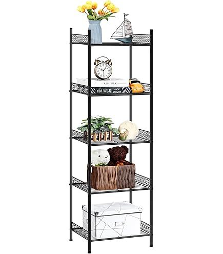 Étagère Métallique à Roulettes 4 Niveaux - Blanc - 28x28x75 Cm - Rangement Aéré Cuisine, Salle De Bain, Bureau