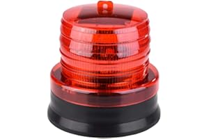 Akozon 2V Baliza estroboscópica intermitente solar Luz de emergencia LED Luz de advertencia Coche Auto Lámpara(rojo)