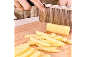 NANDEYIBI Ndier Coltello guaina vegetale, Coltello guaina di acciaio inox per tagliare patatine, Coltello da cucina in acciaio inox