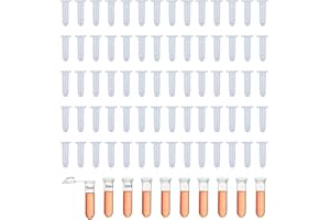 HUAZIZ 80 Stück Mikro Zentrifugenröhrchen, Reaktionsgefäße 5ml Transparent, Kunststoff Zentrifuge Reagenzgläser Reaktionsgefäß Probe Lagerung Vial mit Snap Cap