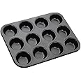Bulfyss Small Mini Outperform Aluminium Nonstick 12-Slot Muffin Pan, Cupcake Mould (Large Size, 35L x 26W x 3H CM)