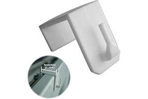 DEKONDO 10 Ganci Decorativi per Finestre, Colore Bianco, per Decorazione o Fissaggio Aste per Tende (Scegli lo Spessore della Finestra all'Acquisto) (15