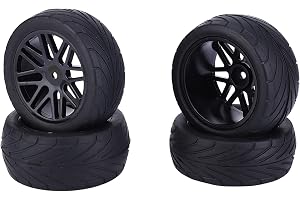 HERCHR 4 st RC bildäck, 85 x 32 mm främre bakre däck 12 mm/0,5 tums adapter universal RC Car Wheels Crawler – fordonsdäck för