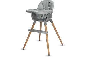 Bebeconfort Avista 2, chaise haute 4 en 1, chaise haute bébé évolutive, rehausseur, chaise pour repas, chaise enfant, 6 mois - 14 ans (9-60 kg), coussins rembourrés, tablette réglable, Tinted Grey