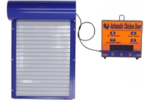 FOCKET Automatyczne Drzwi do Kurnika, Zasilany Bateryjnie Automatyczny Mechanizm Otwierania Drzwi do Kurnika z Zegarem, Wiele Trybów Aluminiowe Drzwi do Gospodarstw Domowych