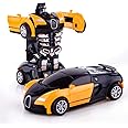 Highttoy Transforming Robot Car Toys for Kids Age 3-7,Friction Powered Car Robot Toys Gifts for 3+ Year Old Boys Girls Yellow