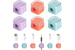 QOEOTUY 6 Pezzi Ferma Cavi Adesivi：Supporti Magnetici Fermacavi autoadesivo - Per scrivanie, Comodini, Cavi di Ricarica, HDMI e USB