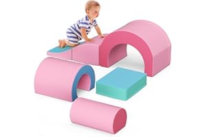 CUPCHID Module Motricité Bébé en Mousse,Cubes en Mousse pour Enfants, Jouets Éducatifs avec Housse en PU et Remplissage en EPE (JM312)