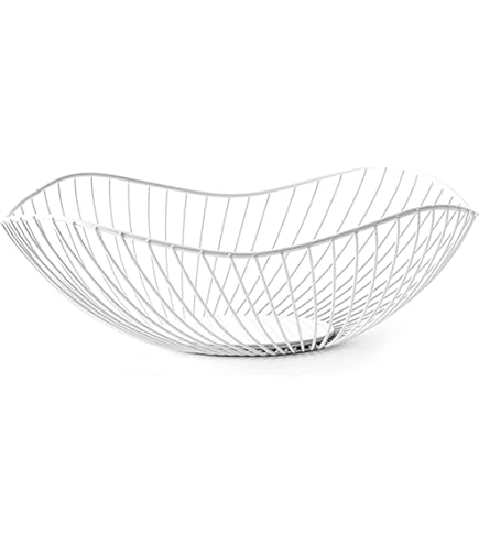 Premier Housewares ronde fruitmand van gevlochten draad, 24 cm, chroom
