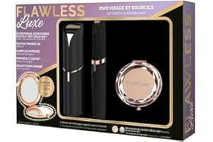 FITCASE FLAWLESS - Coffret Epilateurs - Epilateurs Visage + Sourcils + Brosse de Nettoyage + Miroir Offert - USB Rechargeable