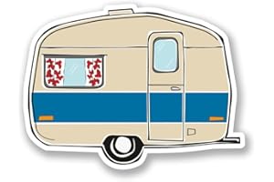 DESTINATIONVINYL 2 x 10cm/100mm Caravan Vinyl Sticker Decal Laptop Travel Luggage Car iPad Sign Fun #5446