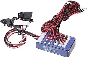 ‎DRFEIFY RC Car LED Light Set, 12 LED Lighting System Kit Symulacja Migające światła dla 1/10 1/8 RC Car Truck Crawler, DC5~12V