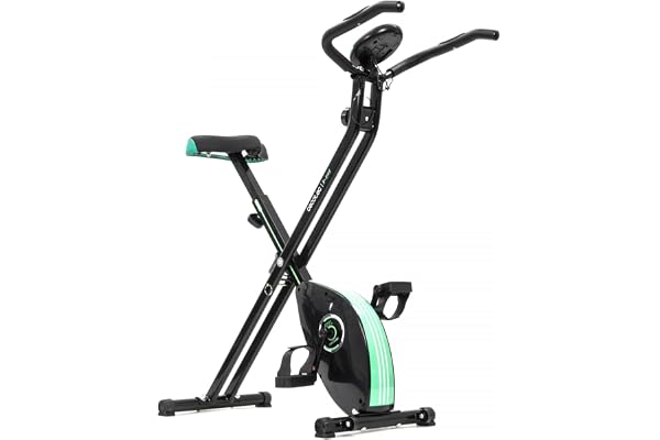 Cecotec Vélo Statique Pliable Magnétique X-Bike avec Écran LCD, Résistance Variable (8 niveaux), Selle Confort, Volant d’Inertie 1,5k, 2,5 et 3kg, Pliage Facile et Compact