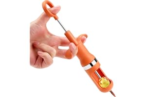 THKO Denoyauteur Cerise et Prune, Denoyauteur Olives et Mirabelle en Acier Inoxydable Dénoyauteur Manuel pour Enlever des Noyaux de Cerises Cherry Pitter pour Préparer Marmellata Confiture, Orange