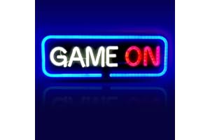 DRISUBT Game On szyld reklamowy z napisami, 16-calowe światło USB do gry, neonowe światło ścienne do sypialni, pokoju zabaw, baru, na imprezę, dekoracja, fajny prezent dla graczy