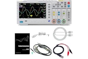 KKnoon Oscilloscopio da tavolo, generatore di segnale di ingresso a doppio canale Funzione di cattura segnale di uscita 100MHz* 2 Larghezza di banda analogica Frequenza di campionamento 1GSa/s