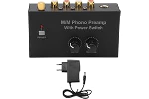 VGEBY Preamplificador de Fono, Preamplificador de Control de Volumen de Tocadiscos de Nivel de Salida de Entrada RCA con Interruptor para Equipo de Audio Altavoz
