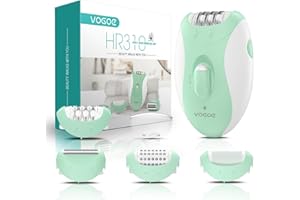 VOGOE Depiladora Electrica Mujer,Maquina Depilar 4 en 1 con 2 Velocidades, Recargable e Inalámbrica, 21 Pinzas Cubiertas, epilator para Cara Piernas Brazos Axilas Bikini, Verde HR310