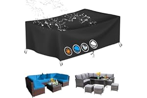 PVPQPR Large Garden Furniture Cover Outdoor Furniture Covers 350x150x75cm Waterproof Heavy Duty Patio Furniture Cover Xxl Garden Table Covers Waterproof Rectangular For Patio Table,Chair,Rattan Sofa