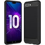 Anjoo Hülle Kompatibel mit Huawei Honor 10, Carbon Fiber Texture-Inner Shock Resistant-Weich und Flexibel TPU Cover Case Kompatibel mit Huawei Honor 10 (Schwarz)