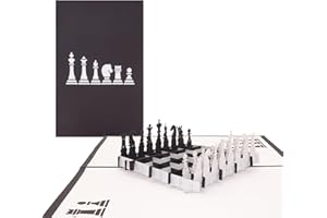 COLOGNE CARDS Kartka pop up "szachownica" – kartka urodzinowa 3D, kartka z życzeniami – jako zaproszenie na turniej szachowy, jako kartka z podziękowaniami lub kartka na emeryturę