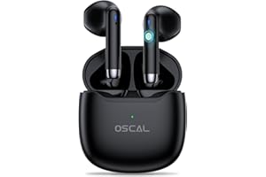 OSCAL Hibuds5 Mini écouteurs Bluetooth sans fil 5.3, capteurs tactiles, écouteurs intra-auriculaires, étanchéité IPX7, réduction du bruit pour iPhone/Samsung/Android