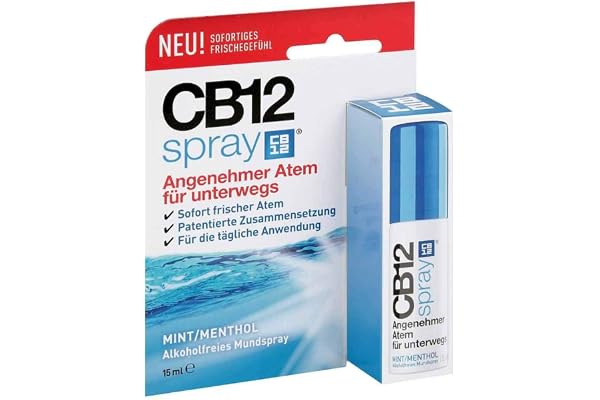CB12 Spray: Munspray för behaglig andning på resan, mint/mentol mot dålig lukt, 15 ml