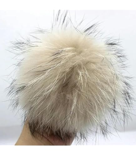Pompon In Pelliccia Di Volpe Naturale - 2 Pezzi | Per Cappelli, Sciarpe, Borse | Fai Da Te E Decorazione - Foto 2