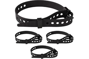 LASUROA 4pcs Snowshoe Straps, 9x0.8 Inch Snowboard Binding Straps Adjustable Ski Boot Wraps Ties Skiing Accessories Snowshoe Straps Replacement for Kids Adults Men Women