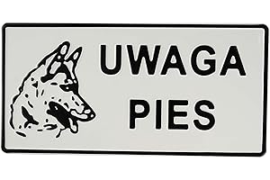 BEGRIS® Tabliczka Aluminiowa UWAGA PIES Tablica 14 X 29 Cm, Odporna Na Warunki Atmosferyczne, Tablica Informacyjna do Powieszenia Na Ogrodzeniu, Bramie